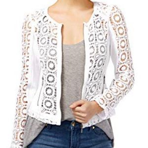 Crotchet Lace Leather Jacket